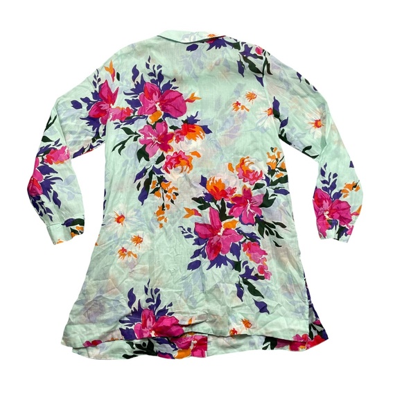 Soft Surroundings Large Floral Blouse Lightweight Long Sleeve Shell Button - Picture 5 of 5
